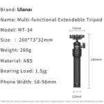 Ulanzi MT-34 Multi-functional Extendable Tripod india tiyana 22