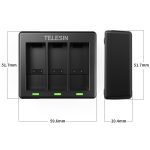 TELESIN GP-BCG-902 3-Channel Triple Battery Charger for GoPro HERO 9 india tiyana 8