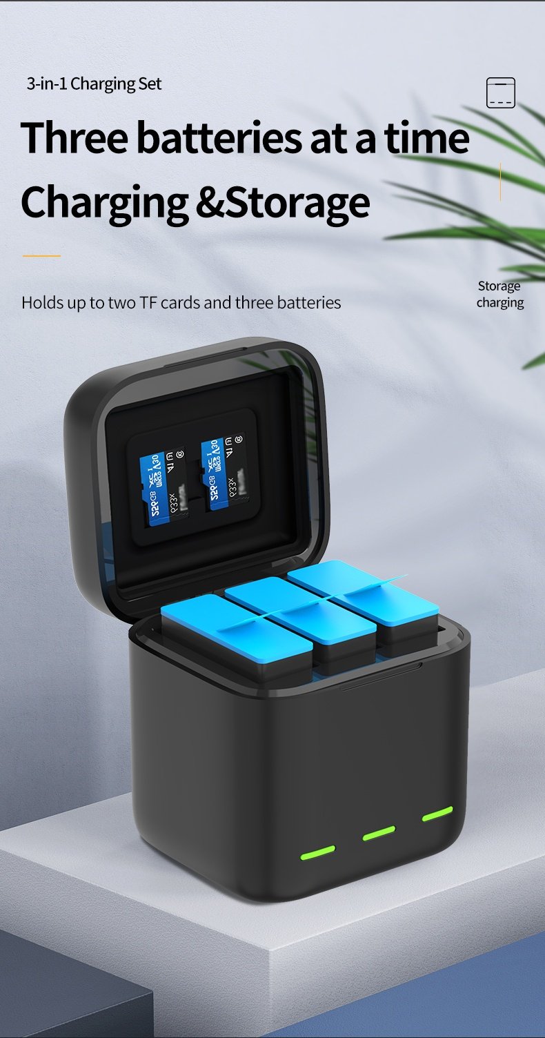 TELESIN GP-BCG-901 3-Channel USB Battery Quick Charger for GoPro Hero 9 india tiyana 15