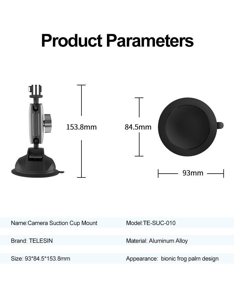 TELESIN TE-SUC-010 Camera Suction Cup Mount india tiyana 11
