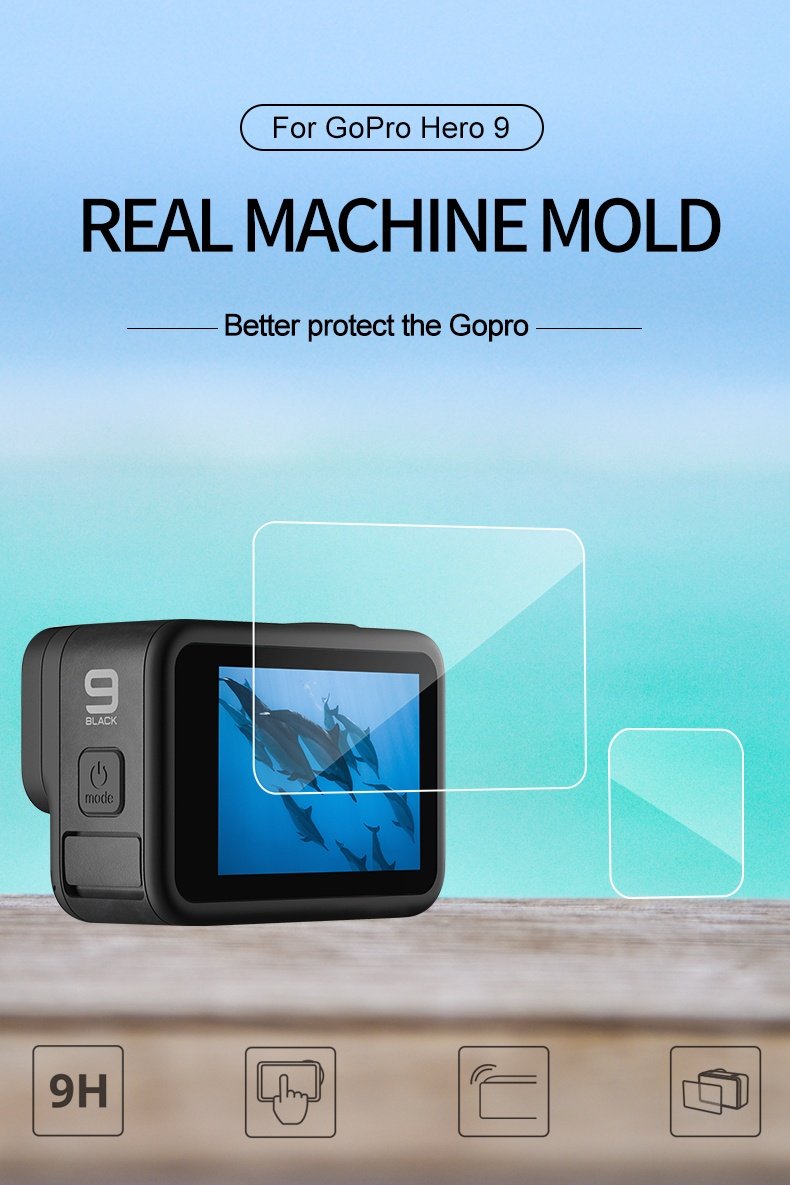 TELESIN GP-FLM-901 Tempered Glass Screen & Lens Protective Film Cover For GoPro 9 india tiyamna 7