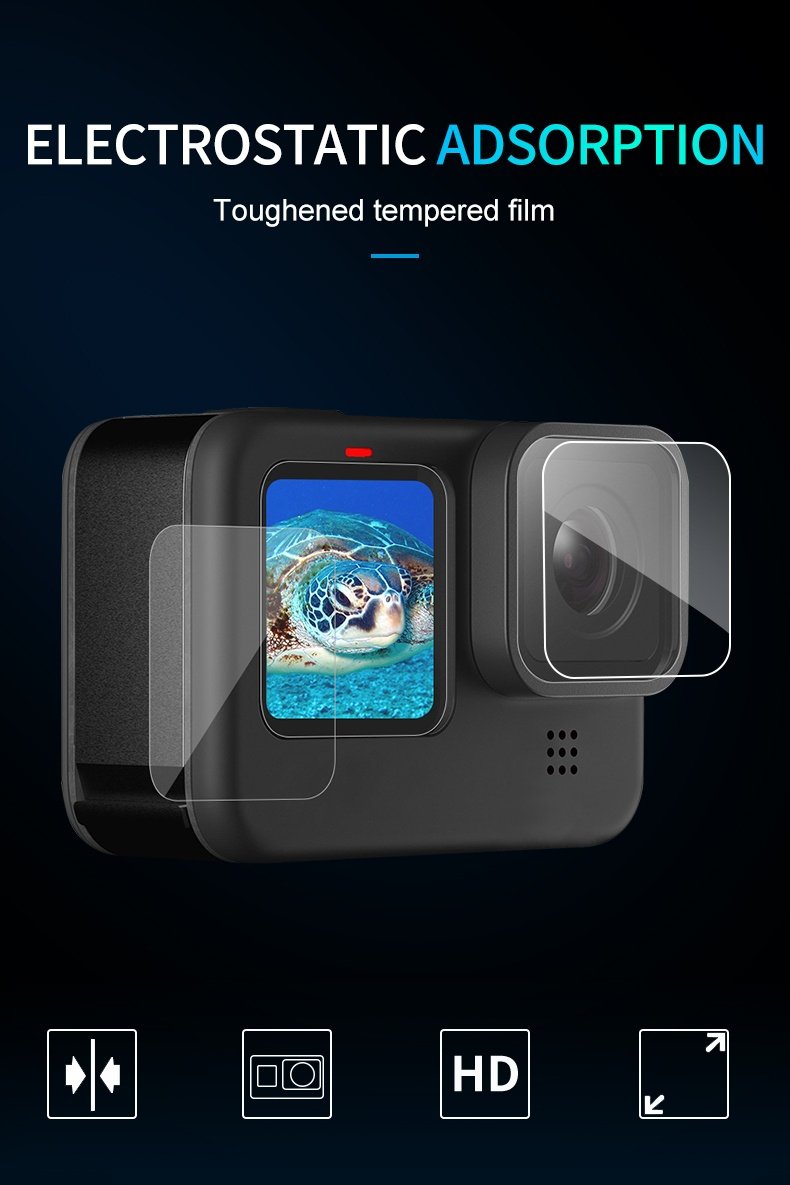 TELESIN GP-FLM-901 Tempered Glass Screen & Lens Protective Film Cover For GoPro 9 india tiyana 9