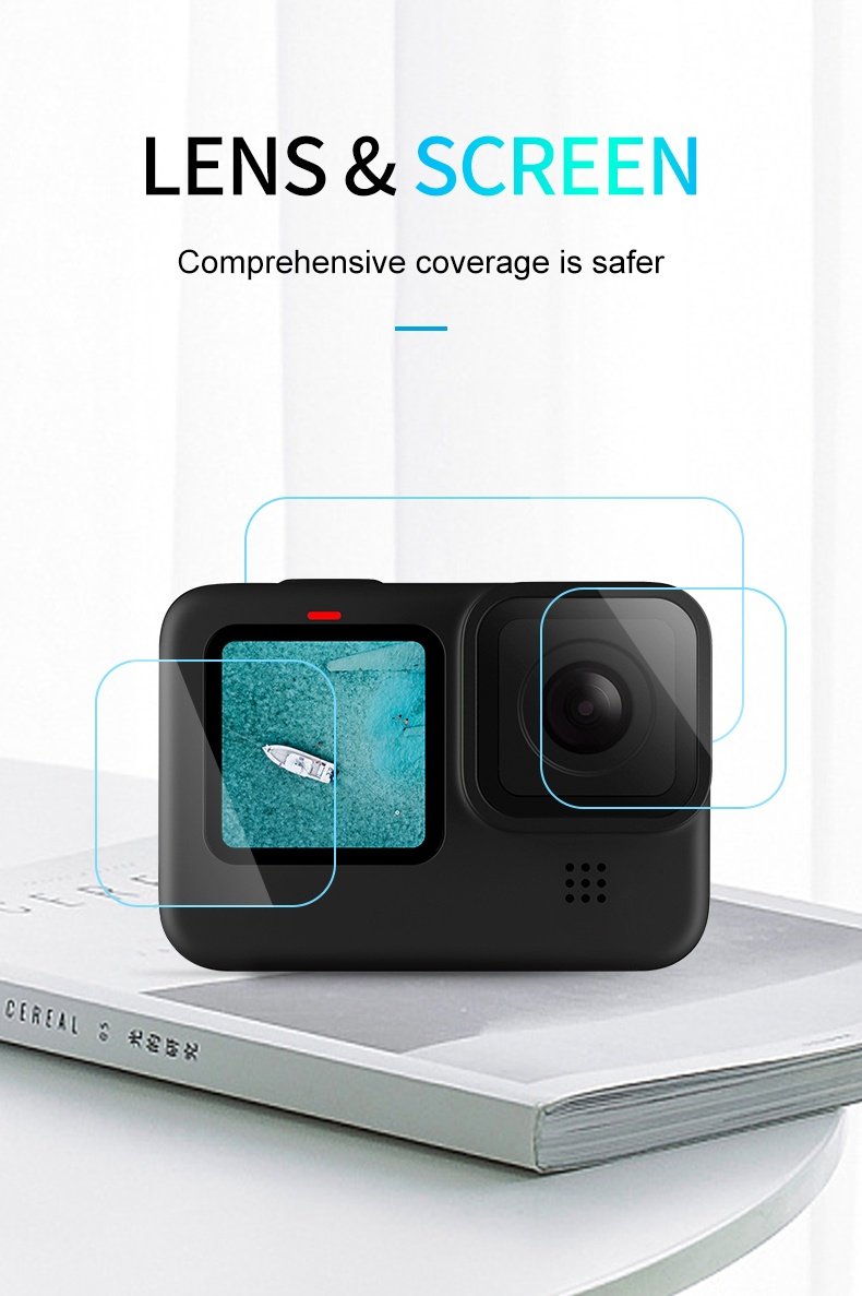 TELESIN GP-FLM-901 Tempered Glass Screen & Lens Protective Film Cover For GoPro 9 india tiyana 9