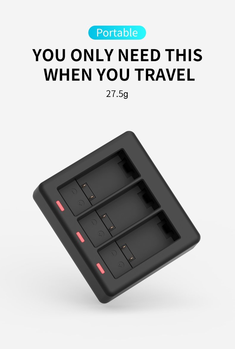 TELESIN GP-BCG-902 3-Channel Triple Battery Charger for GoPro HERO 9 india tiyana 13