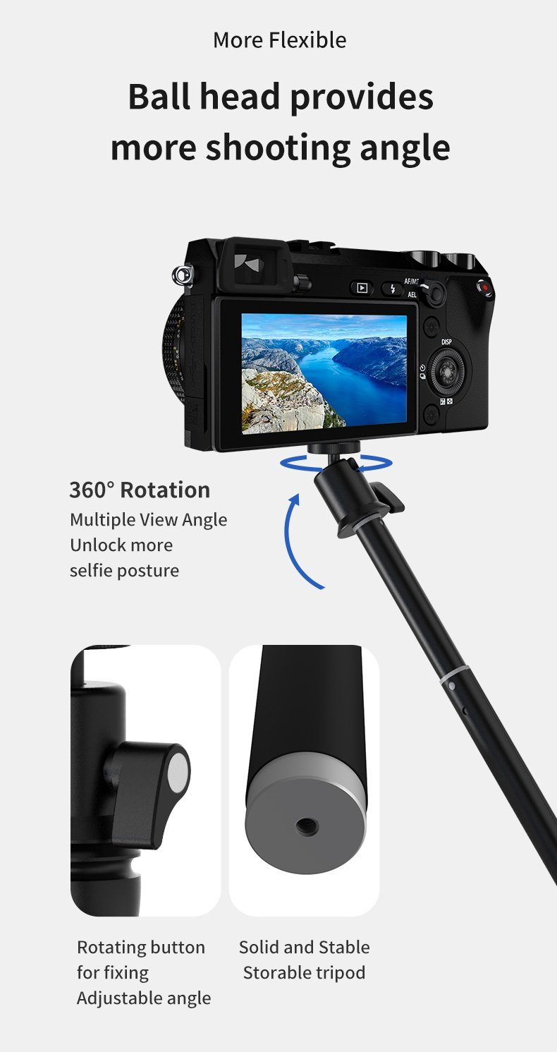 TELESIN GP-MNP-093-H 0.9m Aluminum Alloy Selfie Stick india tiyana 8