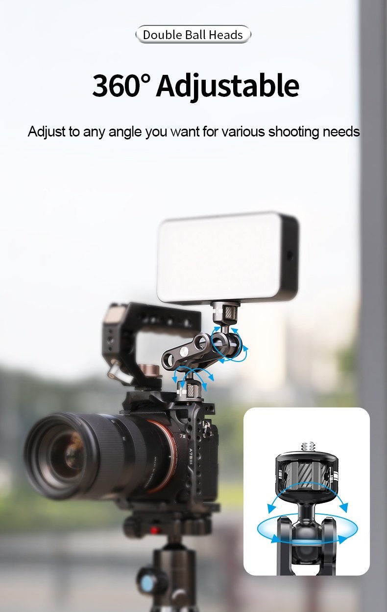 TELESIN TE-MUB-001 Magic Arm 360° Rotation Double Ball Head india tiyana 10