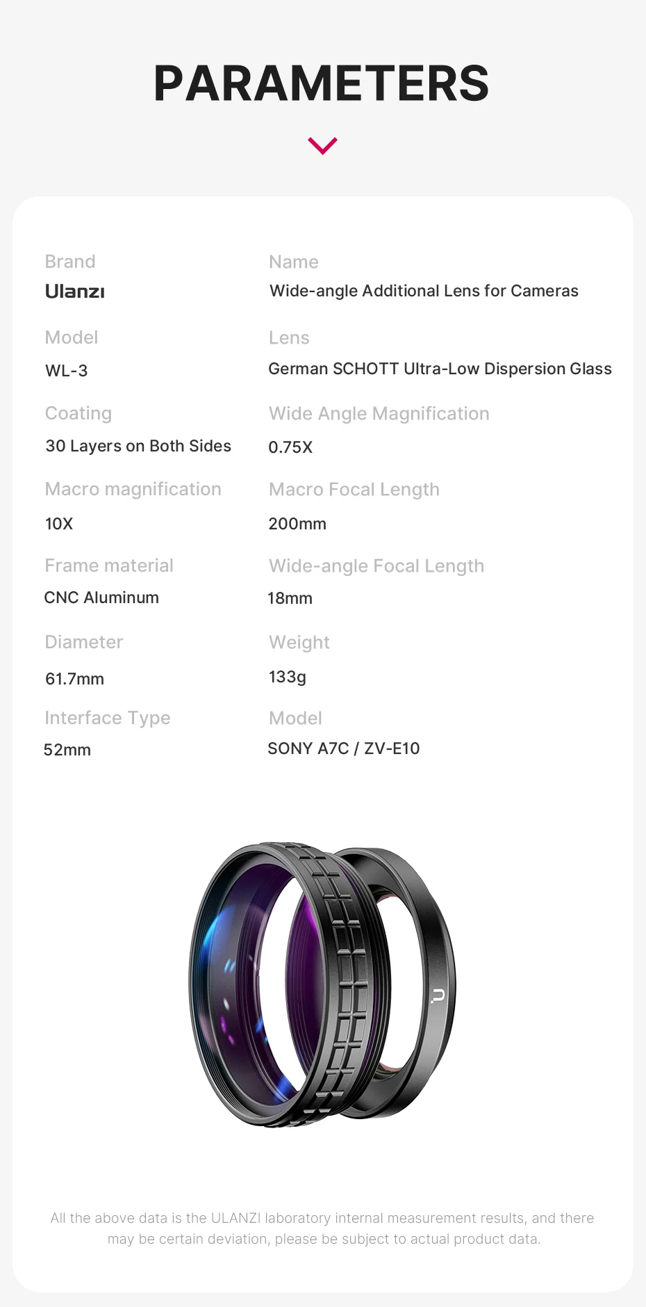 Ulanzi 2647 WL-3 Wide Angle/Macro Lens for Sony Cameras india tiyana 2