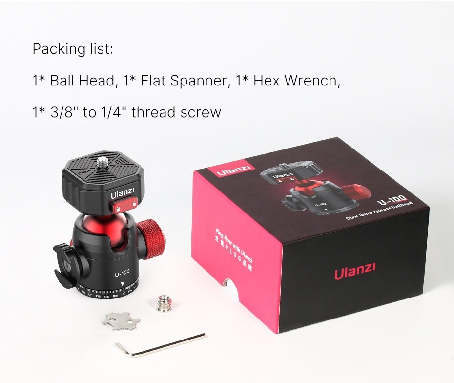 Ulanzi 2305 U-100 Claw Quick Release Pan Ballhead INDIA TIYANA 12