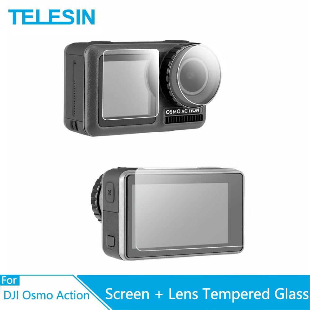 TELESIN OS-TFM-003 Tempered Glass Screen & Lens Protective Film Cover For DJI OSMO Action india tiyana 8