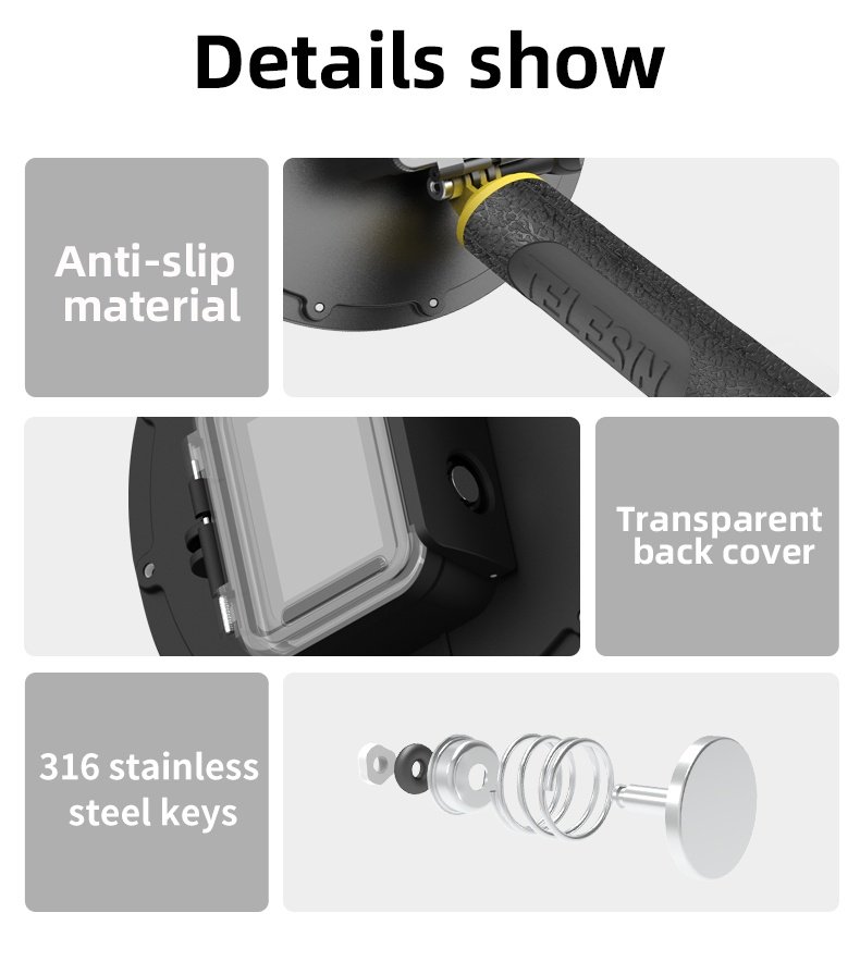 TELESIN GP-DMP-T09 Dome Port Waterproof Housing Case Used For GoPro 9/10 india tiyana 5
