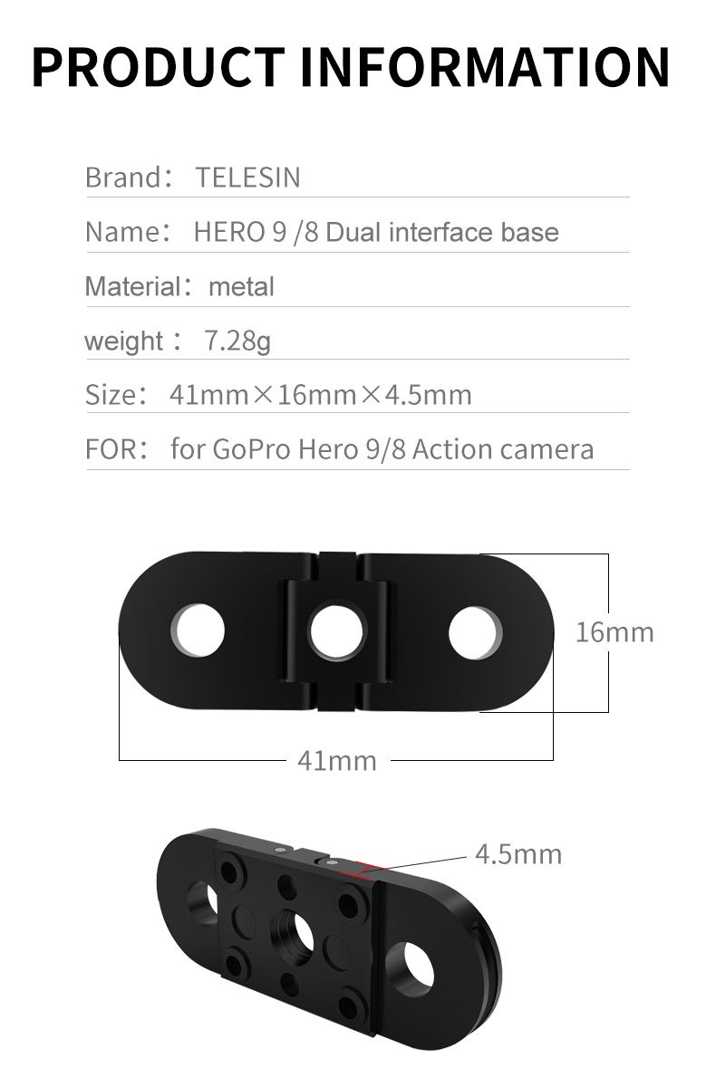 TELESIN GP-FMS-902 Multifunctional Extendable Mount For GoPro 8/9/10 india tiyana 3