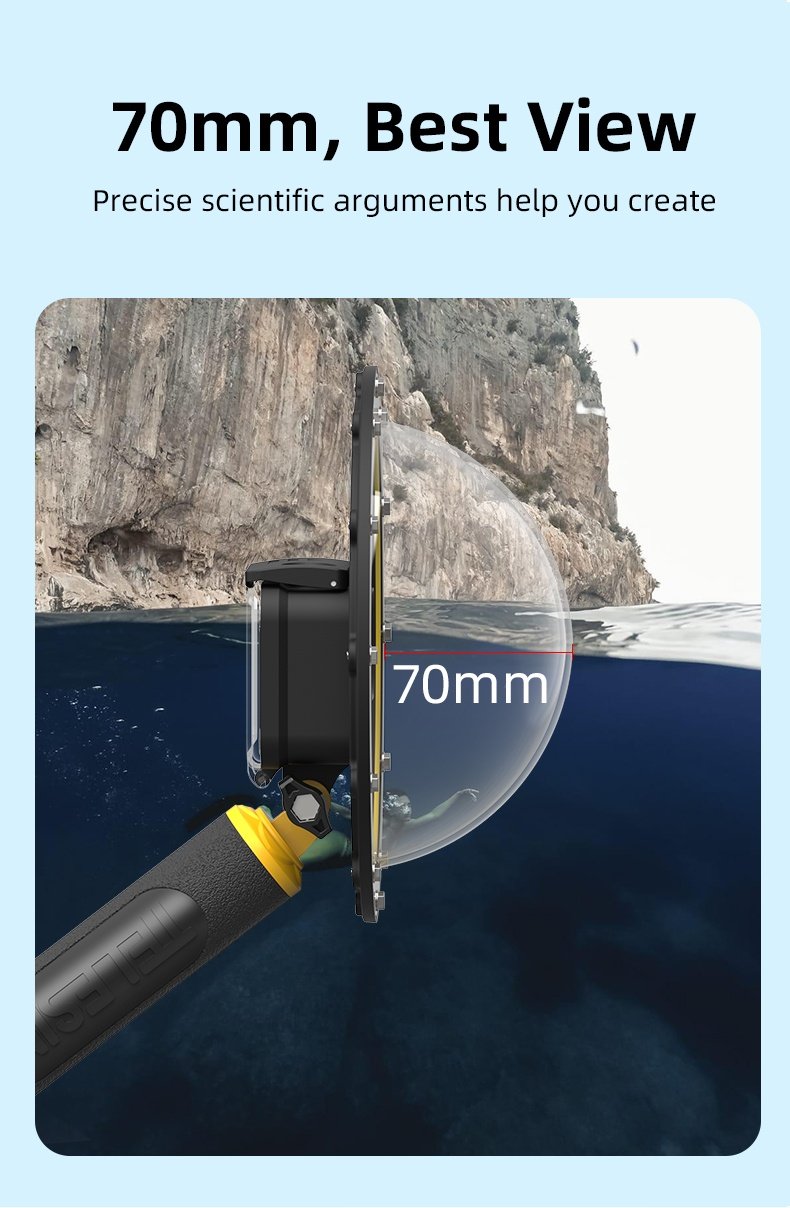 TELESIN GP-DMP-T09 Dome Port Waterproof Housing Case Used For GoPro 9/10 india tiyana 11