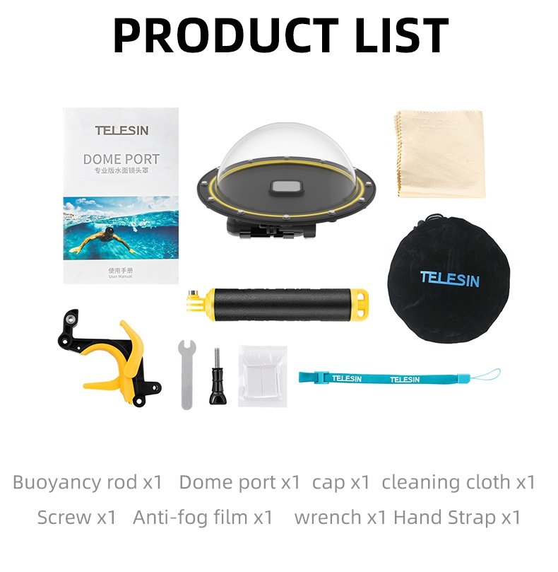 TELESIN GP-DMP-T09 Dome Port Waterproof Housing Case Used For GoPro 9/10 india tiyana 1