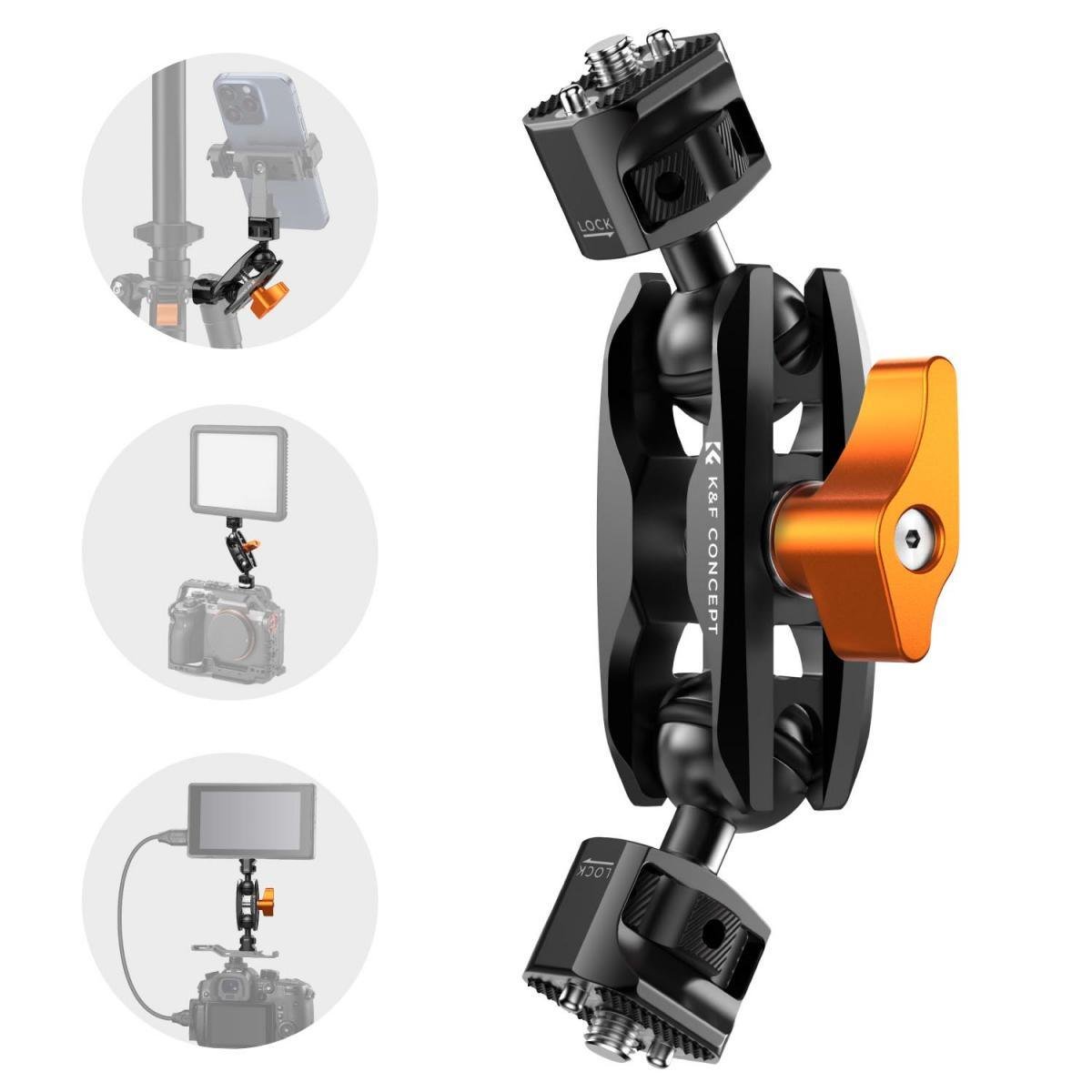 K&F 360° Rotation Magic Arm with Double Ball Heads - tiyana india - PI 9 K&F 360° Rotation Magic Arm with Double Ball Heads