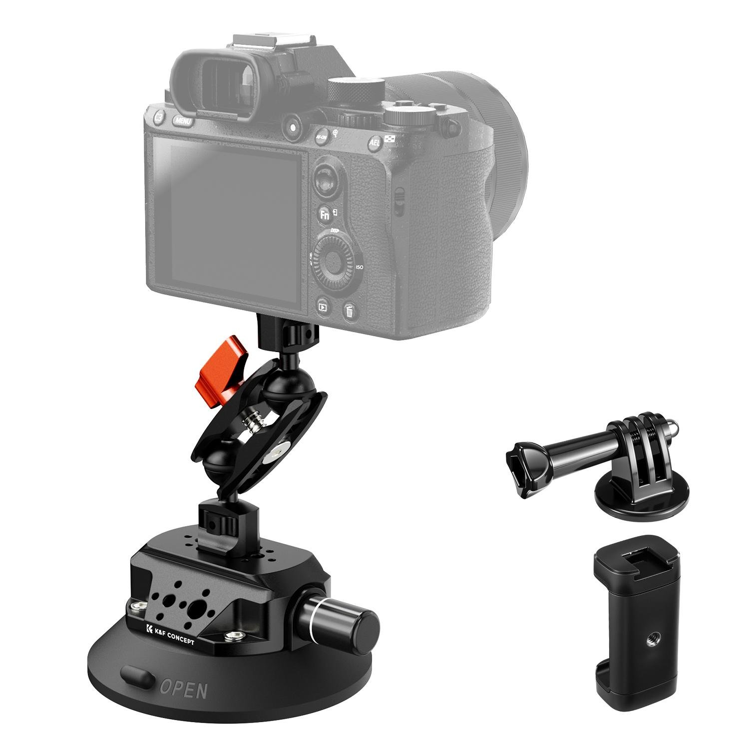 K&F 4.5 Vacuum Suction Cup Camera Mount With Magic Arm - tiyana india - PI 1 K&F 4.5 Vacuum Suction Cup Camera Mount With Magic Arm