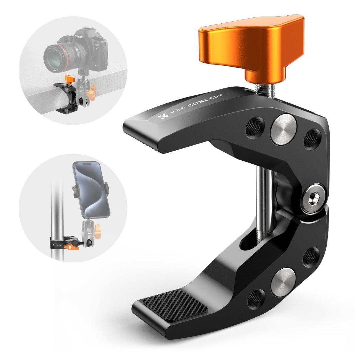 K&F Camera Mount Clamp Super Crab Clamp with 1-4 Thread Holes - tiyana india - PI 1 K&F Camera Mount Clamp Super Crab Clamp with 1-4 Thread Holes
